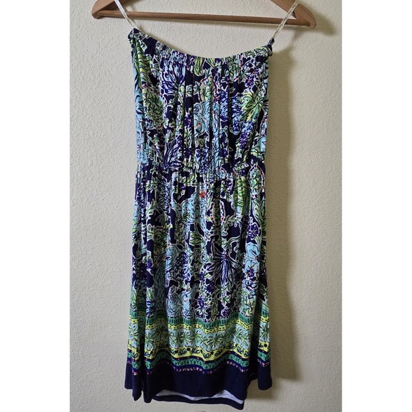 Lilly Pulitzer Floral Sun Dress XS Strapless Pink Preppy Resort Wear - Picture 4 of 6